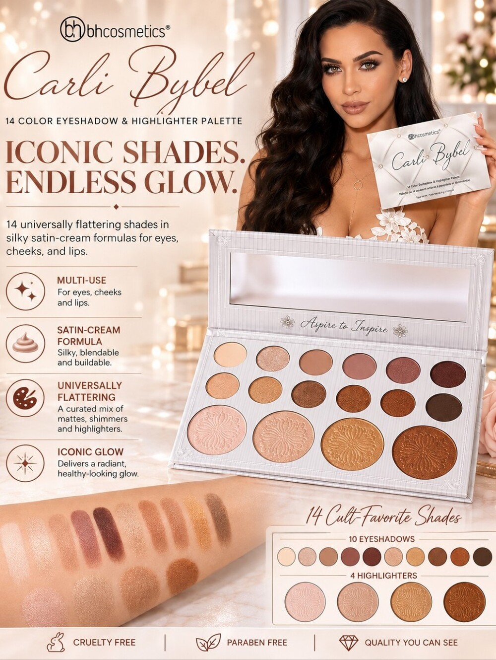 BH Cosmetics x Carli Bybel 14-Color Eyeshadow & Highlighter Palette